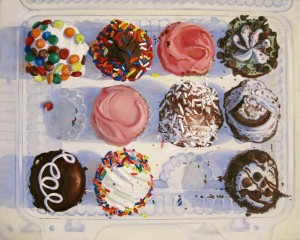 "Bonnie’s Crumbs Bakeshop Mini-Pack", by Beverly Shipko, Oil on linen, 16 x 20 inches.