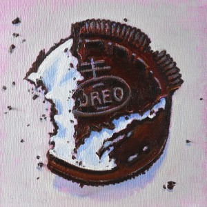 Day 5. Beverly Shipko, "Oreo Cookie - Anonymous", Oil on panel, 6 x 6 inches.