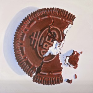 "Samantha's Bite - 2014 Oreo Cookie Contest Winner", by Beverly Shipko, Oil on cradled panel, 8 x 8 inches.