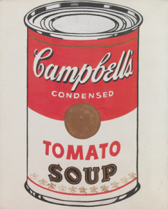 "Campbell Soup Can" by Andy Warhol, 1962, synthetic polymer painting, 20 x 16 inches canvas, courtesy of MOMA.