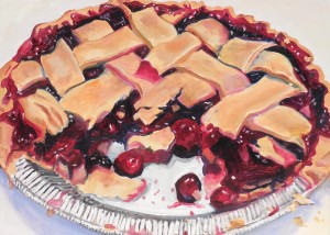 "Blueberry Pie" by Beverly Shipko, Oil on cradled wood panel, 5 x 7 inches