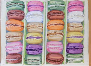 "Macarons" by Beverly Shipko, Oil on cradled wood panel, 5 x 7 inches